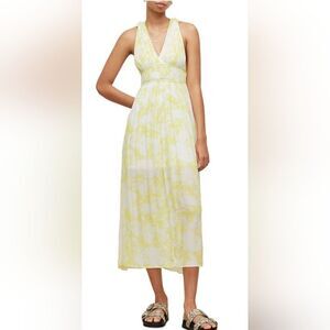 AllSaints Avery Marama Midi Dress NWOT size 6 yellow